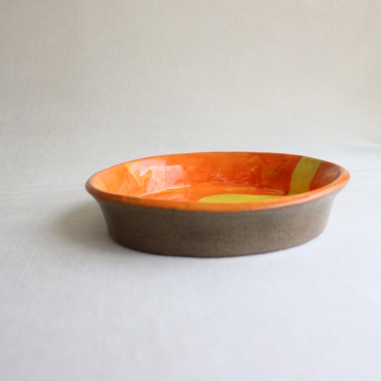 Yellow line ceramic plate