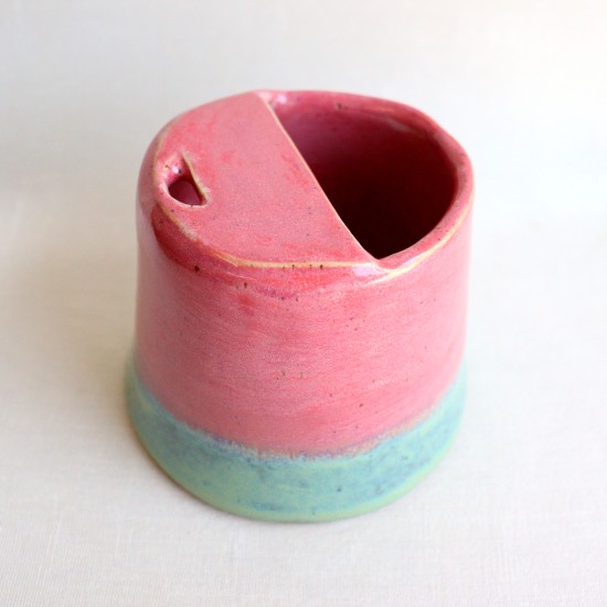 Pink candy ceramic travel mug