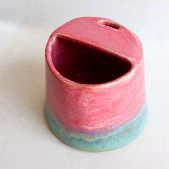 Pink candy ceramic travel mug