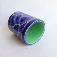 Reptile carvings κεραμικό ποτήρι μωβ