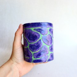 Reptile carvings κεραμικό ποτήρι μωβ