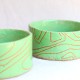 Fine line ceramic mug green
