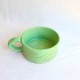 Fine line ceramic mug green