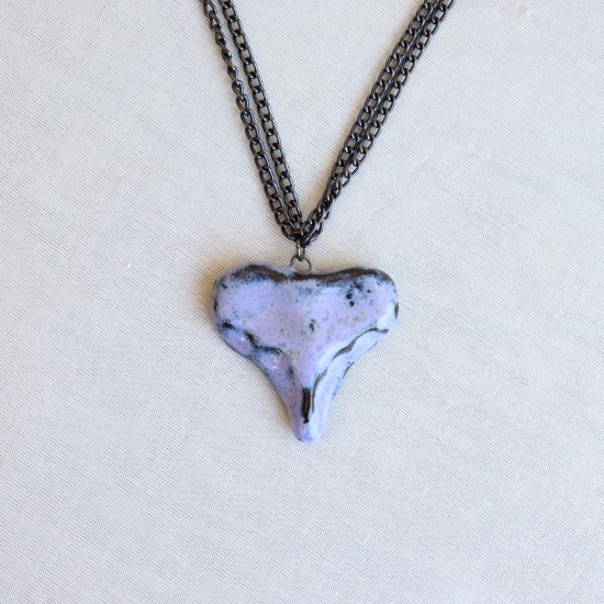 Organic Heart ceramic necklace 
