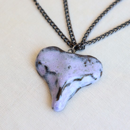 Organic Heart ceramic necklace 