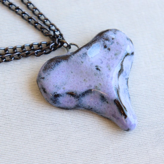 Organic Heart ceramic necklace 