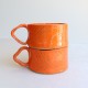 Fine line ceramic mug orange 