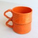 Fine line ceramic mug orange 