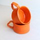Fine line ceramic mug orange 