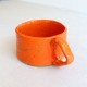 Fine line ceramic mug orange 