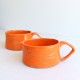 Fine line ceramic mug orange 