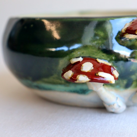 Magic Mushroom crystal ceramic bowl