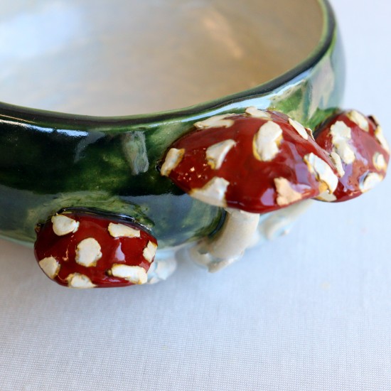 Magic Mushroom crystal ceramic bowl