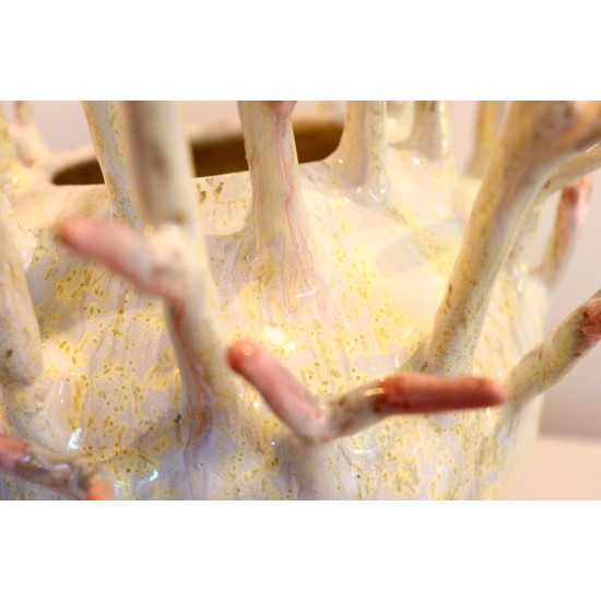Crystalline Coral ceramic vase