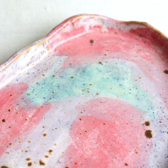 Swirling Rainbow ceramic plate