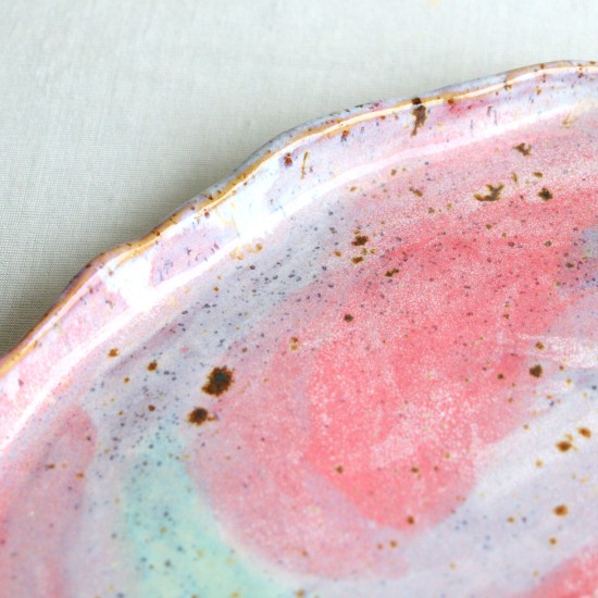 Swirling Rainbow ceramic plate