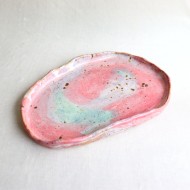Swirling Rainbow ceramic plate