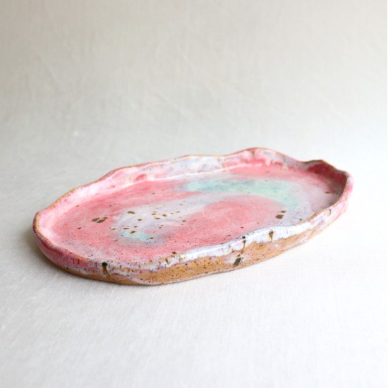 Swirling Rainbow ceramic plate