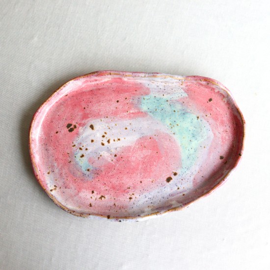 Swirling Rainbow ceramic plate