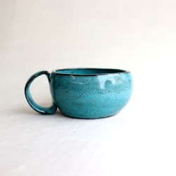 Teal ceramic mug