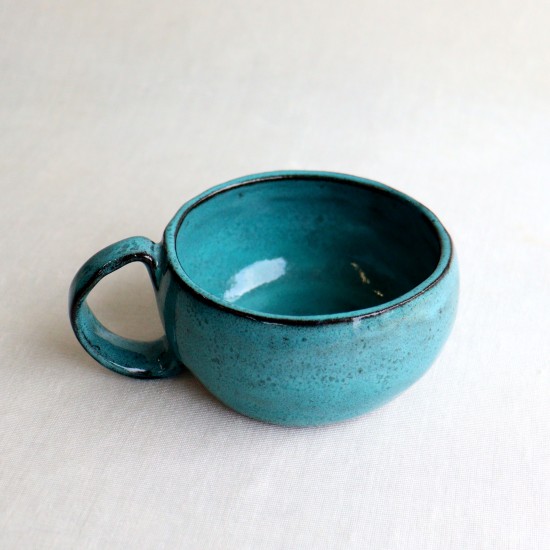 Teal ceramic mug