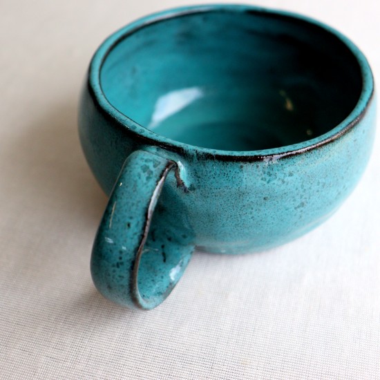 Teal ceramic mug