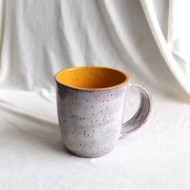 Rainbow line λιλά-κίτρινη κεραμική κούπα