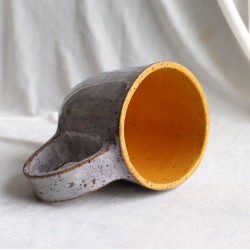 Rainbow line λιλά-κίτρινη κεραμική κούπα