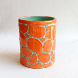 Reptile carvings κεραμικό ποτήρι πορτοκαλί Reptile carvings κεραμικό ποτήρι πορτοκαλί