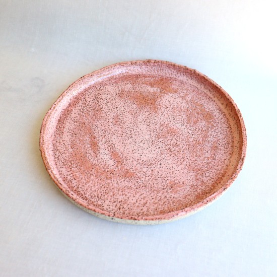 Pink water lily ceramic plate