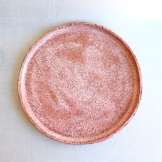 Pink water lily ceramic plate