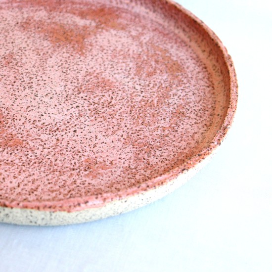 Pink water lily ceramic plate