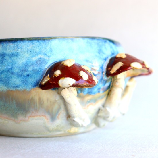 Magic Mushroom crystal ceramic bowl