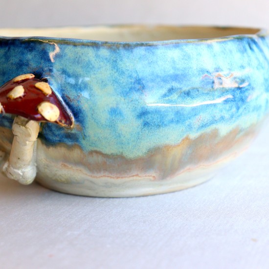 Magic Mushroom crystal ceramic bowl