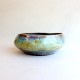 Deep green glow ceramic bowl