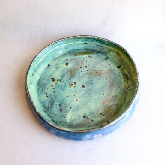 Night Moth deep ceramic platter