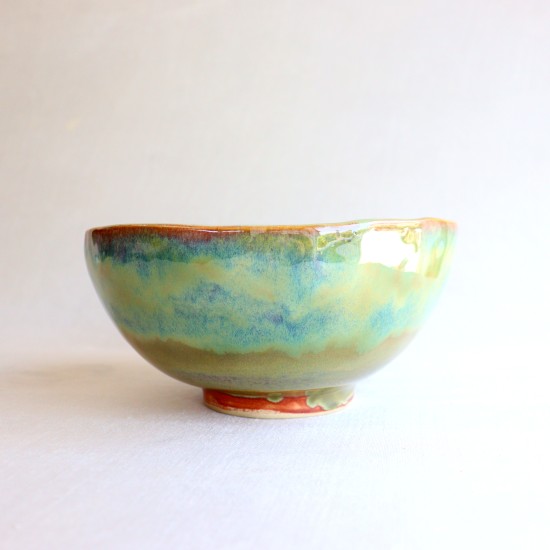 Wasabi Drip ceramic bowl